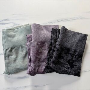 Gymshark Leggings in Green, Purple, and Black M